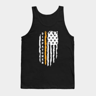 Thin Gold Line Flag Dispatcher Gift for 911 First Responder Police and Sheriff Dispatch Tank Top